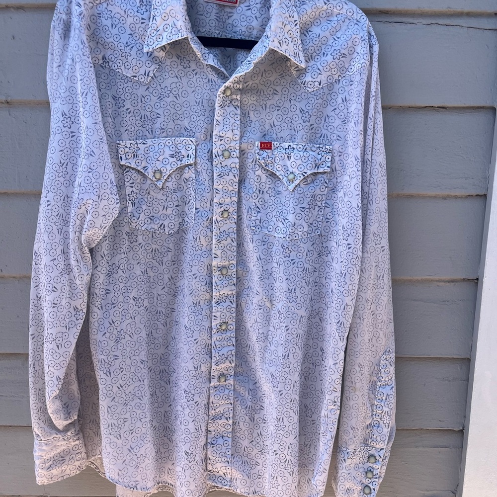 Men's White Patterned Shirt